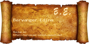 Bervanger Edina névjegykártya